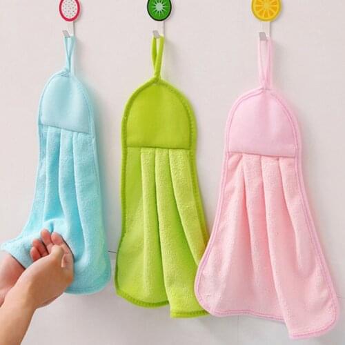 Thick Microfiber Kitchen Bathroom Hand Towel Soft Absorbent Hanging Cloth Drying Pad Face Towel for Hotel Travel Accessories