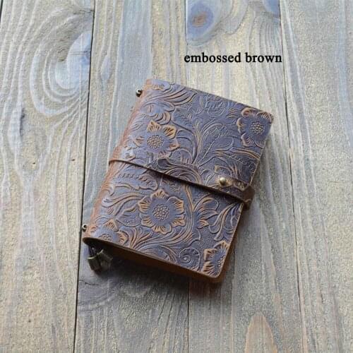 Custom Handmade Vintage Refillable Travel journal Genuine Leather Travelers notebook Planner Diary Business Notepad Pocket size