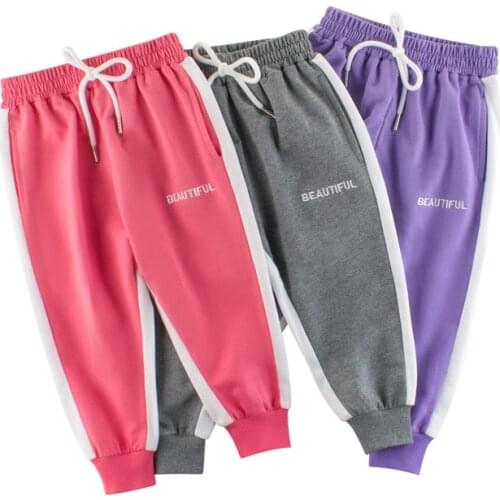2-8T Toddler Kid Baby Girls Clothes Spring Sport Fitness Pants Elegant Cotton Sweet Sweatpant for girls school trousers
