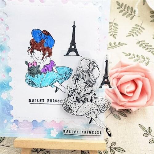 PANFELOU 6*9cm ballerina Transparent Silicone Rubber Clear Stamps cartoon for Scrapbooking/DIY Easter wedding album