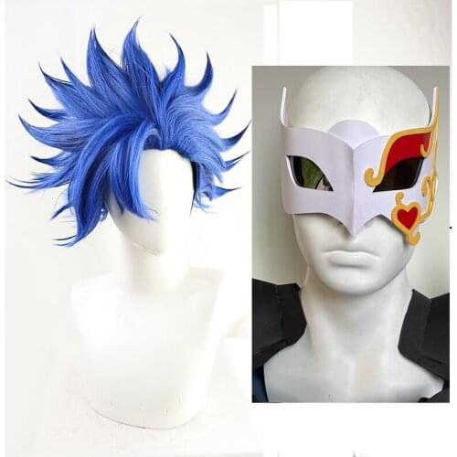 Anime SK8 The Infinity Adam Shindo Ainosuke Cosplay Wig Adams Blue Short Heat Resistant Hair SK Eight Wigs + Wig Cap + Mask