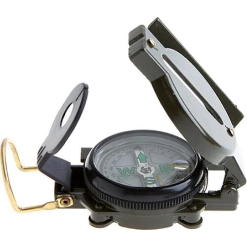 Portable Compass Military Outdoor Camping Hiking Army Style Survival Marching Metal Compass for Traveling Survival Indoor Tools