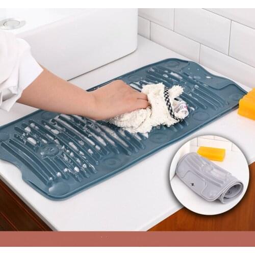 Silica Gel Washboard Household Bathroom Foldable Rubbing Board Suction Cup Anti-skid Rub Board Laundry