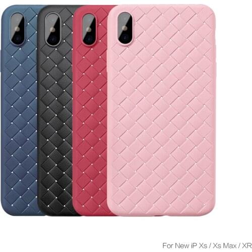 VNSTRIP Luxury Braided Soft Case For iPhone XS Max XR XS Case Grid Weaving Silicone Full Phone Cover For iphone XSMax XR XS
