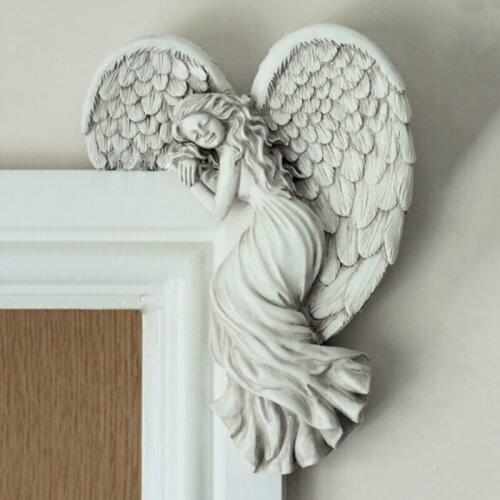 Nordic Right/Left Corner Angel Statue Sculpture Home Wall Ornaments Resin Crafts