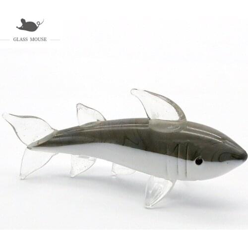 Handmade Glass Shark Figurines Cute Simulation Sea Animals Ornaments Home Aquarium Fish Tank Decoration Exquisite Gifts For Kids
