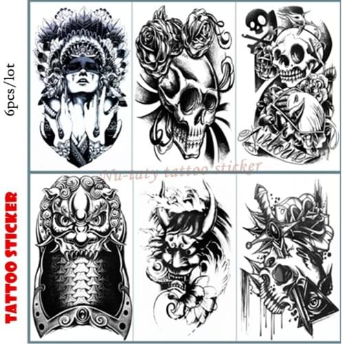 Nu-TATY Indian priest Temporary Tattoo Body Art, 12*20cm Flash Tattoo Stickers, Waterproof Fake Tatoo Henna