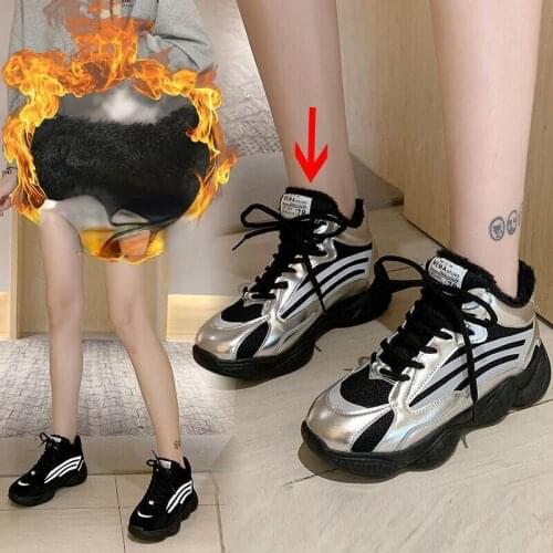 Ladies Thick-soled Sneakers Plus Cotton Autumn and Winter Flat Shoes Cotton Shoes Plus Velvet Casual Men and Women Couple Shoes