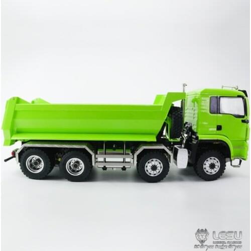 1/14 RC LESU 8x8 Front Hydraulic MAN Dumper Truck Tipper Pump ESC Light Sound Metal Chassis Differential Axles
