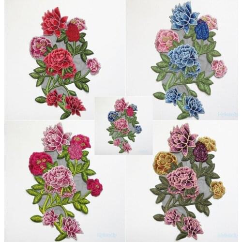 1PC Embroidered Lace Venise Floral Neckline Neck Collar Trim Clothes Fabric Sewing Supplies Craft Crochet Wedding Dress Applique