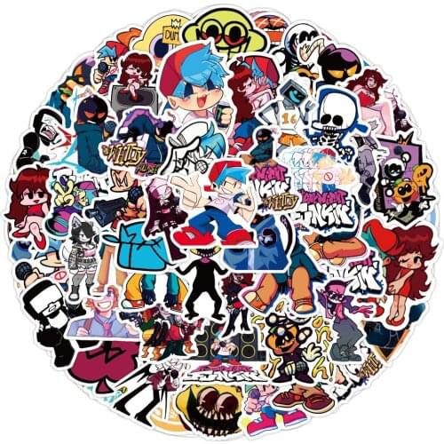 10/30/50PCS Funny Game Friday Night Funkin Stickers Boyfriend Girlfriend Skid and Pump Travel Luggage Guitar Waterproof Sticker