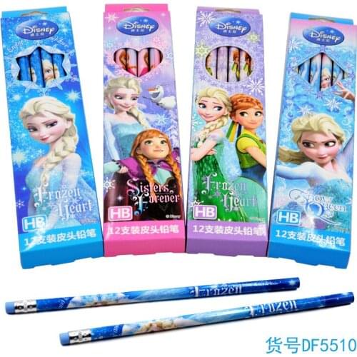 12 pcs/set Disney frozen Mickey Minnie Cartoon Stationery Ordinary pencil set Princess painting tools Boy girl gift