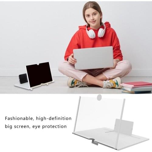 14-inch 4 Times Mobile Phone Screen Magnifier Portable Magnifying Glass Bracket Bracket With Movie Game Magnifying Phone Desk