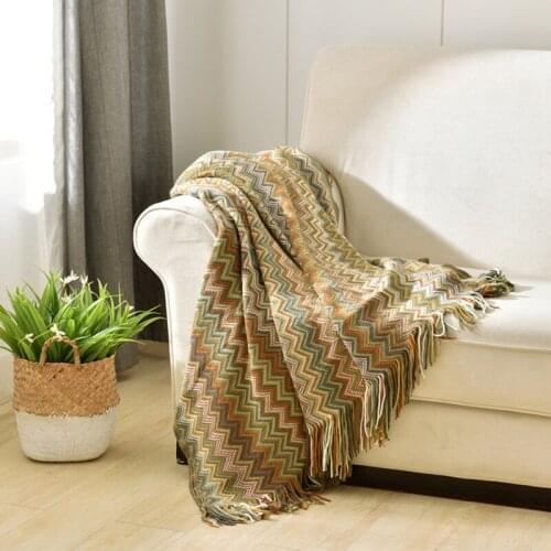 2-color knitted wool blankets can be used as bed, sofa, chair quilt, in summer, air-conditioned environment adult and children