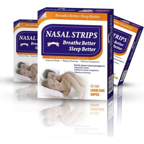 3000pcs=100boxes/lot(66x19mm) Anti Snoring Products Sleep Aid Device Non Woven Skin Color Breathe Right Nasal Strips