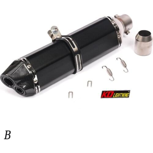 51mm Universal Motorcycle Exhaust Dual Vent Pipe Without Muffler 470mm Aluminum Exhaust System For ATV Street Bike Modified