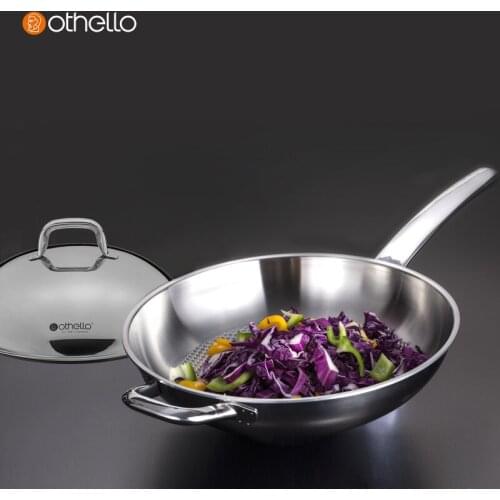 Othello Grace Series 3D Diamond NonStick Frying Pan Stainless Steel Frying Pan Gas Stove Pan NonStick Wok