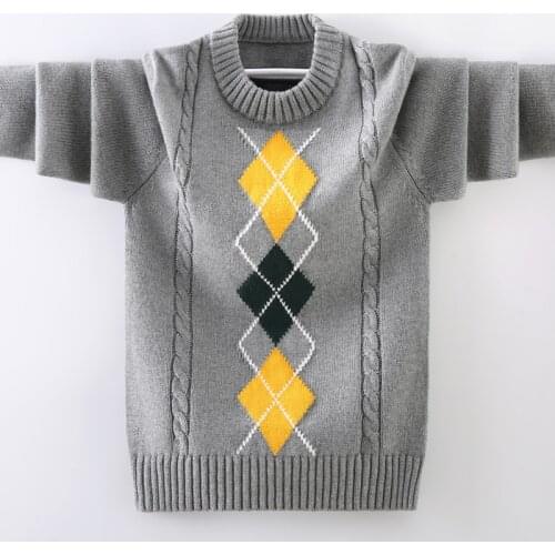 Kids Pullover Sweater Fashion Print Pattern Design Children Knitting Coat Outerwear Cotton For Teen Boys 4 6 8 10 12 14 Years