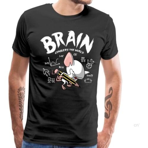 Geek Rat Tees Men Tshirt Brain Conquers The World Funny Math T Shirts O Neck 100% Cotton Mens Tops Short Sleeve Summer Clothes
