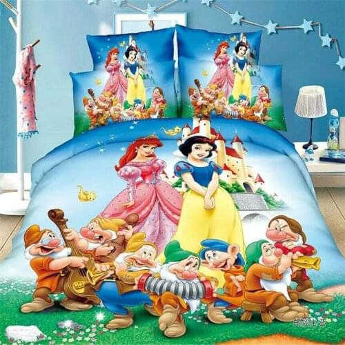 Snow White and the seven dwarves Bedding Sets for Kids Duvet Covers Twin Bed Fitted sheets Girls Home Linen Single Bedspread Set