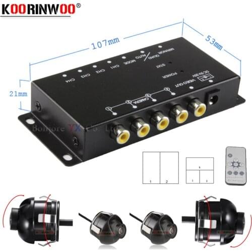 Koorinwoo Combiner Box Split For CCD 360 Degree Left Right Front Rear view Reverse Parking Camera Switch Wire Parking Line/Image