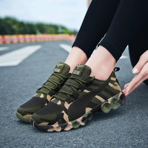 Hot Camouflage Fashion Sneakers Women Breathable Casual Shoes Men Army Green Trainers Plus Size 35-44 Lover Shoes 2021