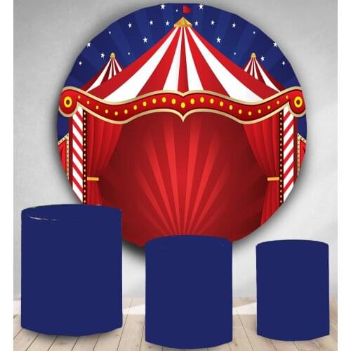 Round Panel circle background Carnival tent theme birthday party decor baby shower candy dessert table banner vinyl polyester