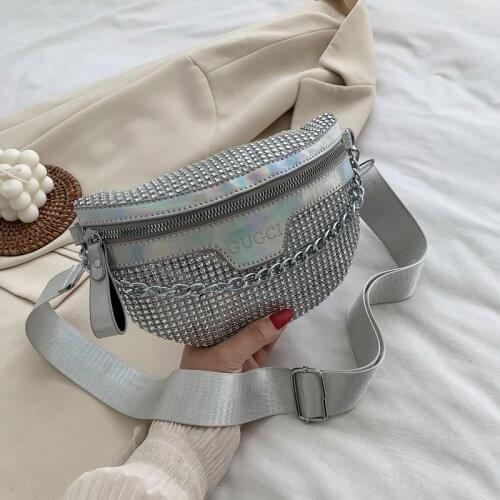 Net celebrity diamond-studded small bag handbags 2020 new fashion ins fashion cross-body chest bag Western style wild shoulder w