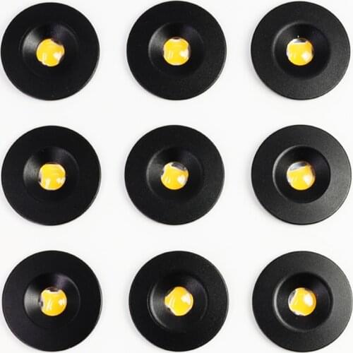 9pcs 1W IP65 Mini LED Spotlight Cabinet Light Led Spots Canopy Stair Ceiling Light Focos Led Spot Downlight Black Silver Shell
