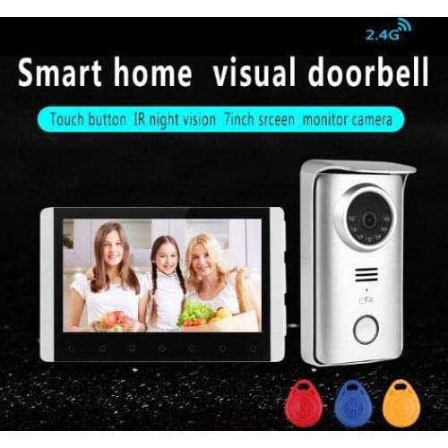 MOUNTAINONE New Arrival 2.4Ghz Wireless Video Door Phone ID Card unlocking support max 4 CCTV Camera Home Security Intercom Syst