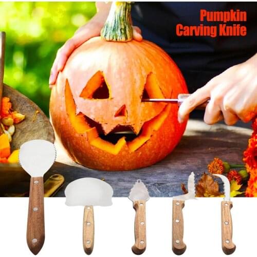 5 Pcs 2021 New Halloween Pumpkin Carving Cutter Set Pumpkin Cutting Tools For Halloween Decoration