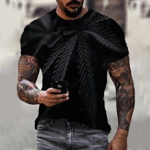 All New Weed T-shirt 2021 Summer 3d Printing Leaf Fashion Men and Women Shopping Short-sleeved Breathable Top Hip-hop Clothing