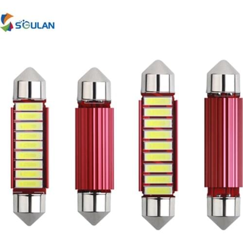 New High Bright 7020smd Festoon C5W 31 36 39 41mm For Car Led Aluminum Shell Door Bulb License Plate Lamp Canbus Dome Lights 12V