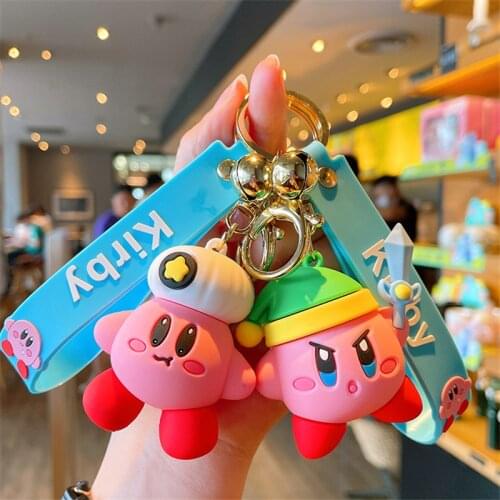 New Sweet Waddle Dee Doo Game Kirby Pendant Keychian Cute Pink Kabi Keychian Womem Key Chian On The Backpack Girls Birthday Gift