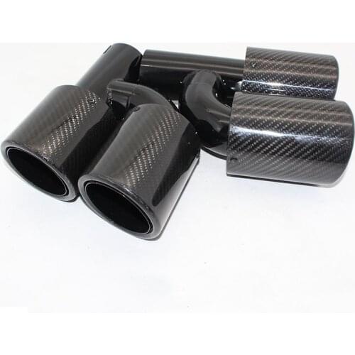 General 304 stainless steel black and light carbon fiber H type double exit crimped exhaust pipe for BMW E46 exhaust pipe