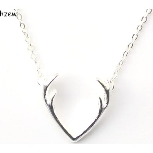 Hzew Deer Horn Antler Unique Animal Necklaces Minimalist Jewelry For Women Cute Pendant necklace Tiny Necklace
