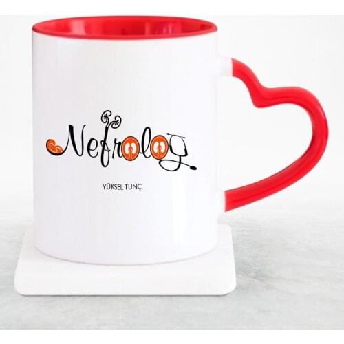 Personalized Professional Nephrologist Red Heart Mug Cup