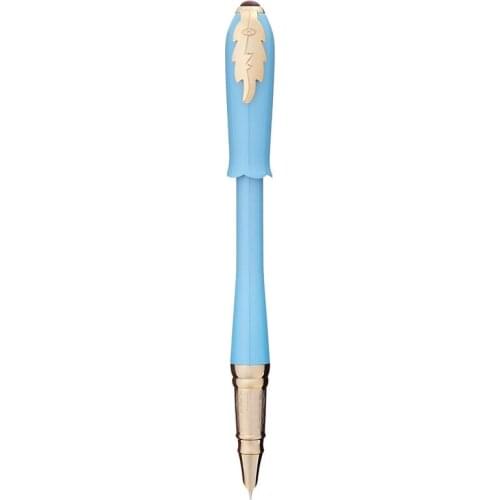 Picasso 986 luxury Irene Pimio metal Fountain Pen Female Gift Sky Blue Bud Cap Leaf Clip 0.38 ink Pen Homework Exam Writing