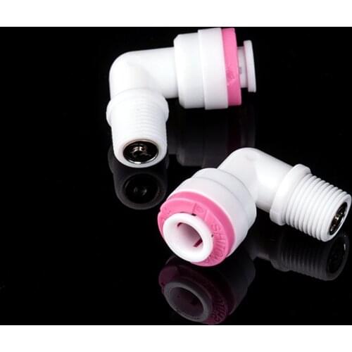 Fit 1/4" OD Tube x 1/8" BSP Male Elbow Pushfit Tube Non-Return One Way Check Valve For RO Water Filter System