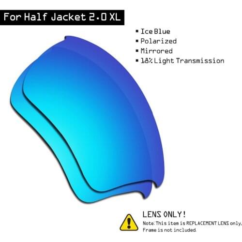 SmartVLT Polarized Sunglasses Replacement Lenses for Oakley Half Jacket 2.0 XL - Ice Blue