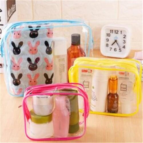 PVC Cosmetic Bags Women Transparent Clear Makeup Bag Travel Organizer Bath Wash Tote Beauty Storage Zipper Pouch Make Up Case
