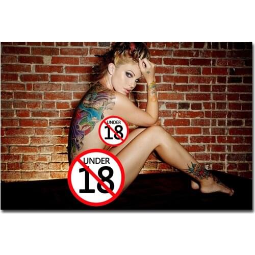 Sexy Tattoo Girl Blonde Model Wallpaper Wall Art Poster Canvas Cloth Fabric Print Painting for Home Decor