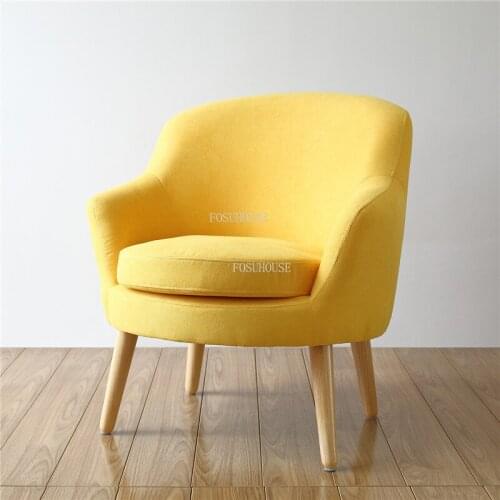 Nordic Single Sofa Lazy Single Balcony Minimalist Modern Home Furniture Lounge Chair Bedroom Fabric Sofa Leather Art Armchair