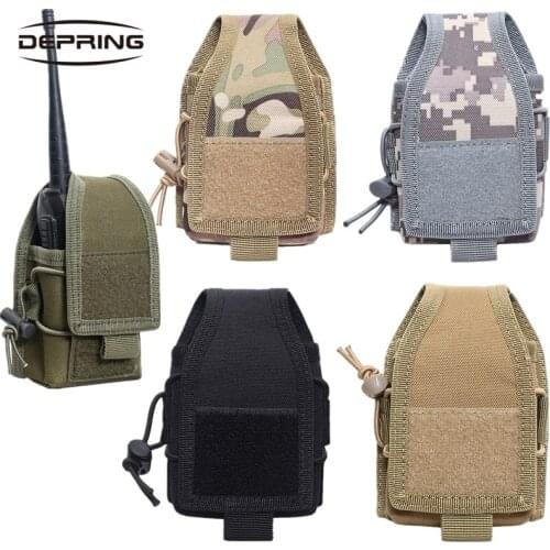 Outdoor Tactical Molle Radio Pouch Walkie Talkie Pouch Holster Holder with Hook&Loop Flap Closure Hunting Pack