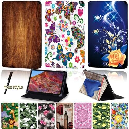 Universal Tablet Case for 8"/8.4"/10"/10.8"Huawei MediaPad M1/M2/M3/M5/M6 Old Image Pattern Flip Four Corner Folding Cover Case
