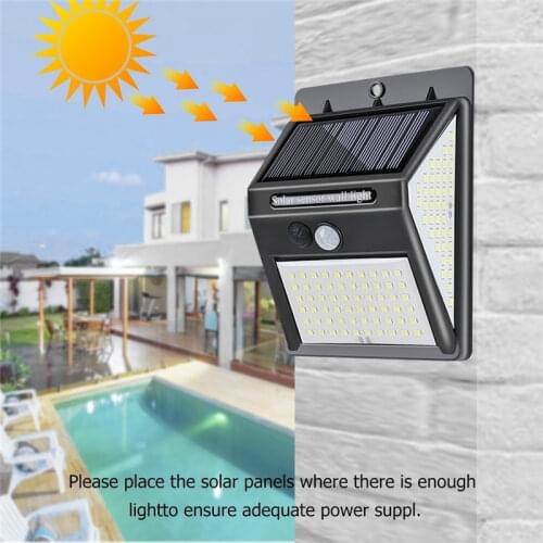 4Pcs Waterproof Solar LED Lamp Wall-mounted Outdoor Garden Motion Sensor Night Light