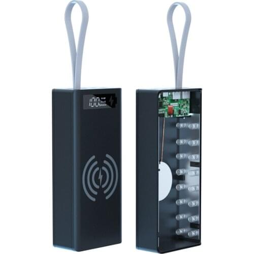 18650 Battery Charger Box Power Bank Holder Case Dual USB LCD Display Support Quick Wireless Charger Battery Shell Storage