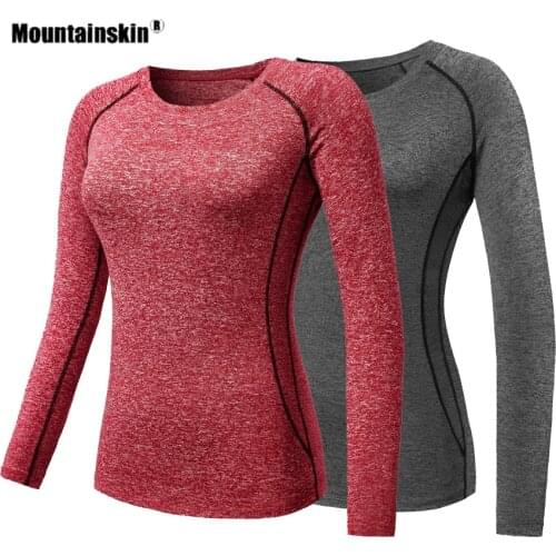 Mountainskin Womens Hiking Quick Drying T-Shirt Long Sleeve Outdoor Sport Running Climb Camping Trekking Female Yoga Coat VB103