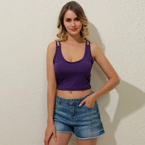 New Europe And American Style Summer Cross Hanging Neck Straps Top Sleeveless Shirt Women Wrapped Chest Vest Outside Wear