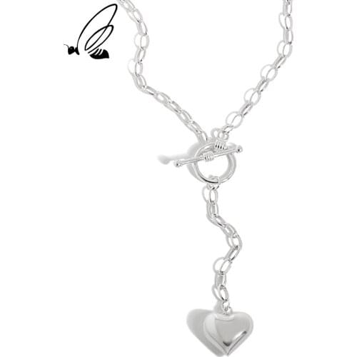 SSTEEL Sterling Silver 925 Pendants Necklaces For Women Korean Ot Buckle Love Chain Minimalist Luxury Accessories Jewellery